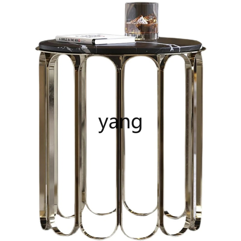 

L'm Mild Luxury Marble Nordic Stainless Steel Small round Side Table Sofa Side Table Simple Living Room