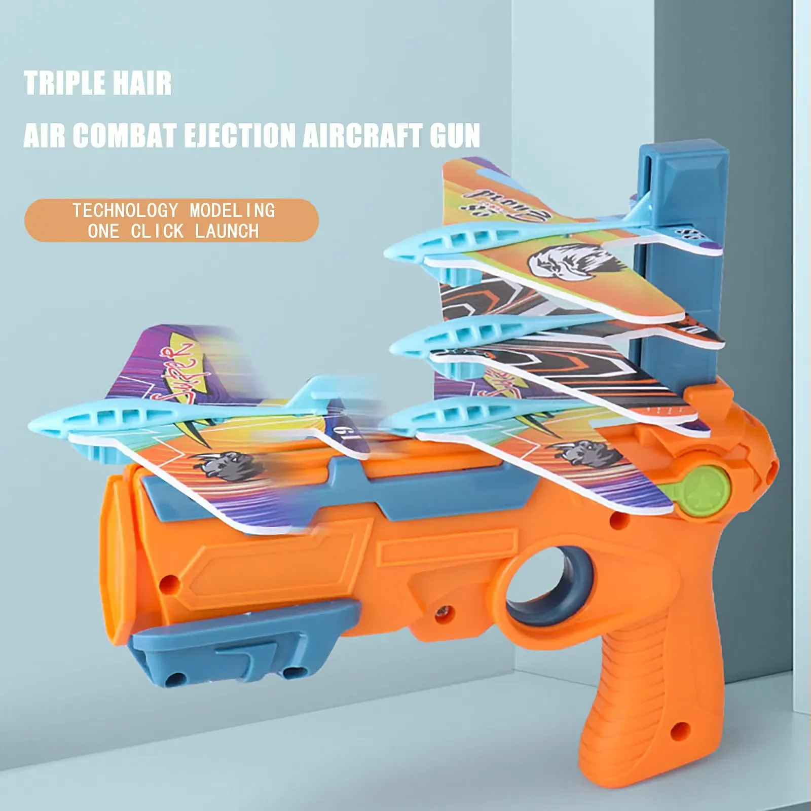 HOT！Airplane Launcher Bubble Catapult With 6 Small Plane Toy Funny Airplane Toys for Kids plane Catapult Gun Shooting Game Gift