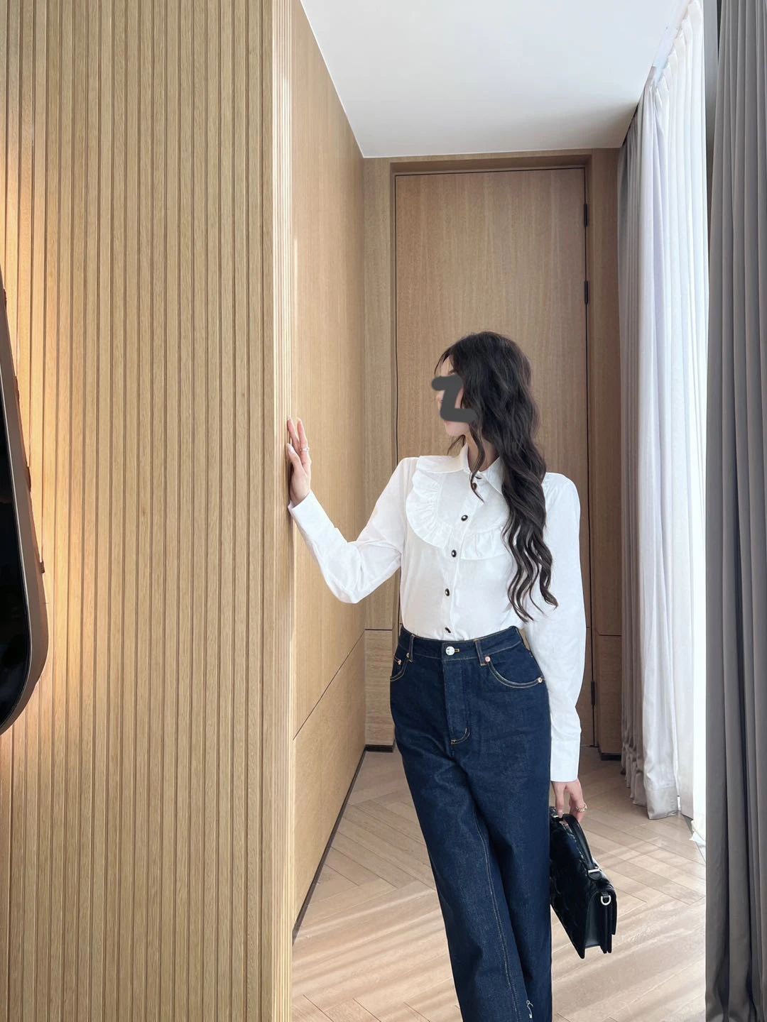 

Women's Classic Victorian White Blouse Lace Collar Long Sleeve Loose Fit Cotton Thin Sexy Shirt with Black Buttons Elegant Top