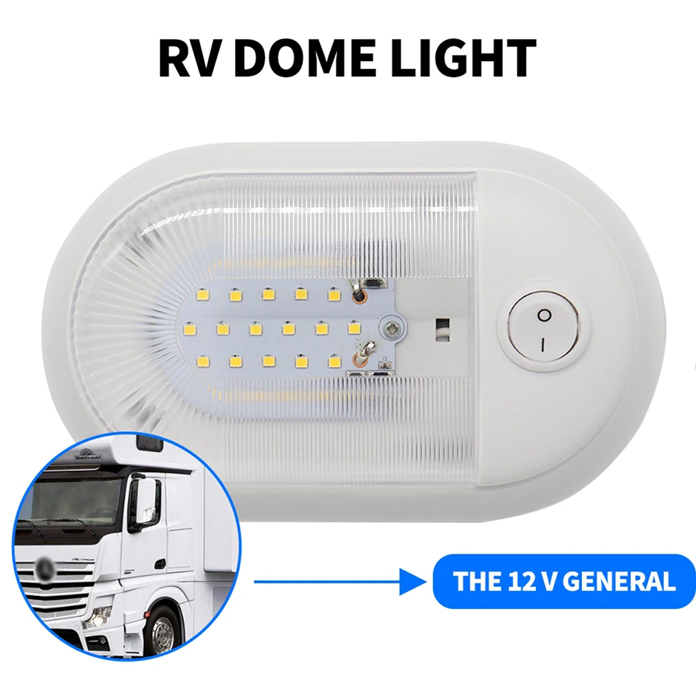 

Slim 24 LED Dome Light Ceiling Lamp with Switch 12V/24V for RV Marine Yacht Boat