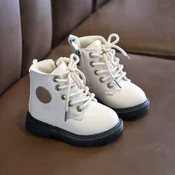 Stivali singoli per bambini antiscivolo fondo morbido resistente all'usura scarpe per ragazze ragazzi moda calzature per bambini stivali caldi per bambini in stile britannico