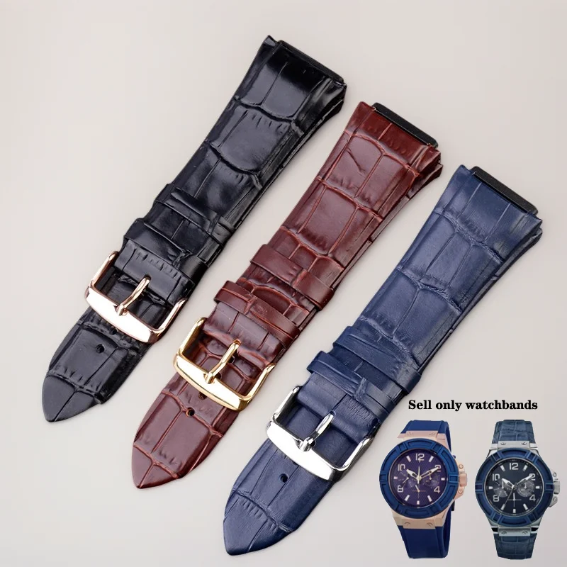 Genuine Leather Watchband For GUESS Watch U0247G3 W1058G2 W0040G3 W0040G7 W0281G Series Strap Bracelet Watch Accessories 22mm