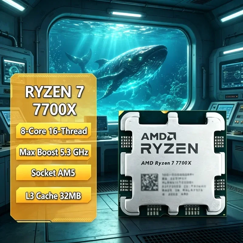 

AMD Ryzen 7 7700X R7 7700X 8-Core 16-Thread 5.4GHz Boost Zen4 AM5 105W Desktop Processor Without Box