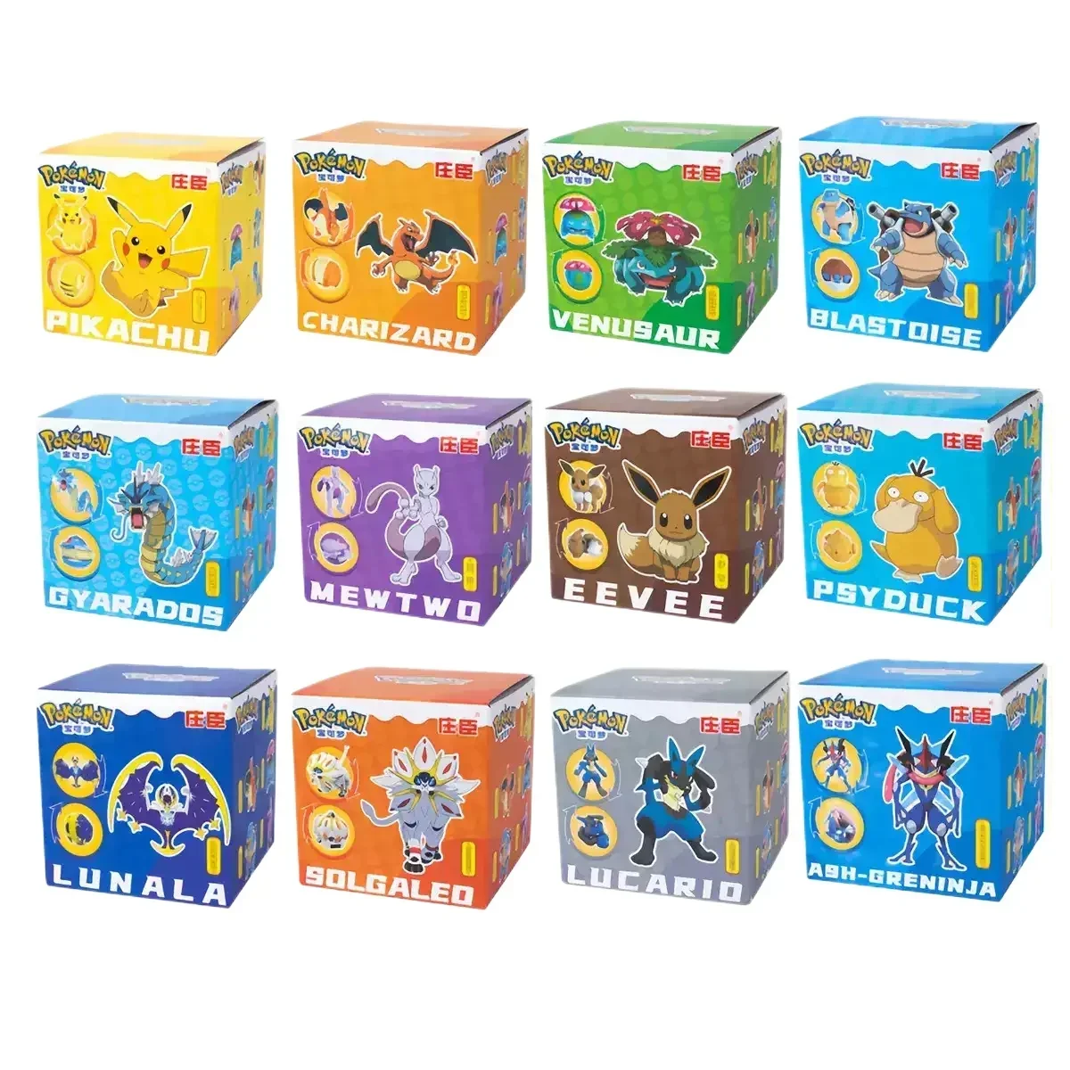 12 Stile Pokemon Figuren Spielzeug Variante Ball Modell Pikachu Jenny Turtle Pocket Monsters Mew-Two Actionfigur Spielzeug Geschenk