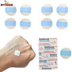 Pequena bandagem adesiva de primeiros socorros, Hemostasia respirável impermeável, Almofada ferida vestir, Band Aid colagem gesso, 100pcs por conjunto