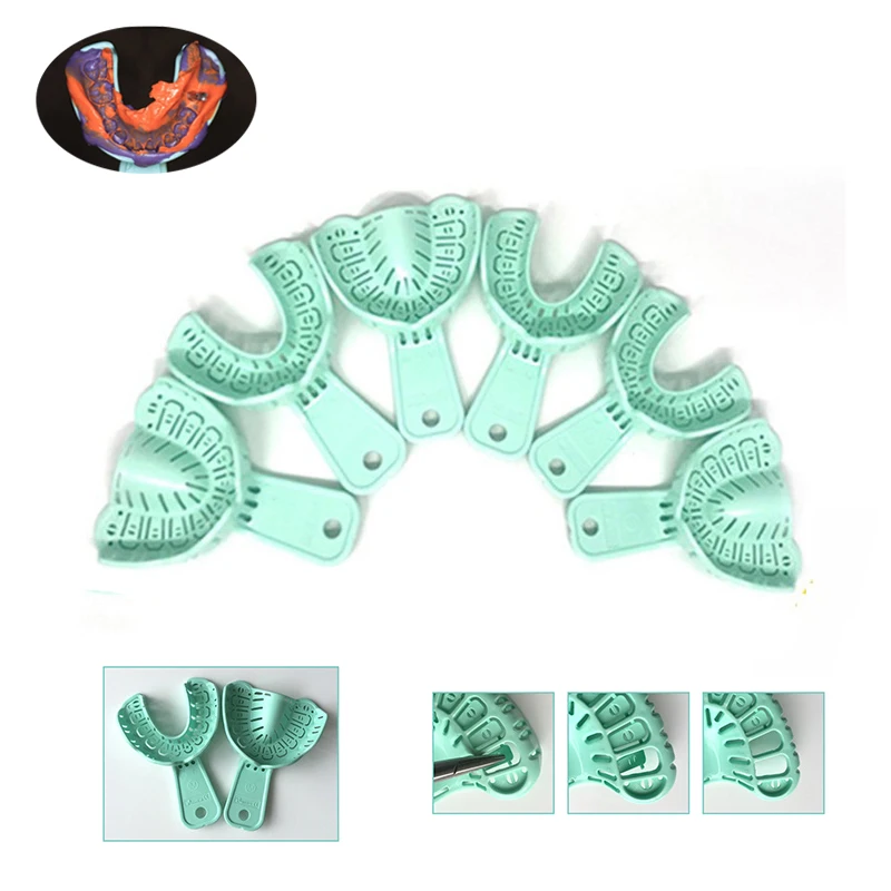 

6Pcs Dental Implant Tray Impression Trays Removable Dental Implant Trays Teeth Holder Dentist Tools Dentistry Lab Material