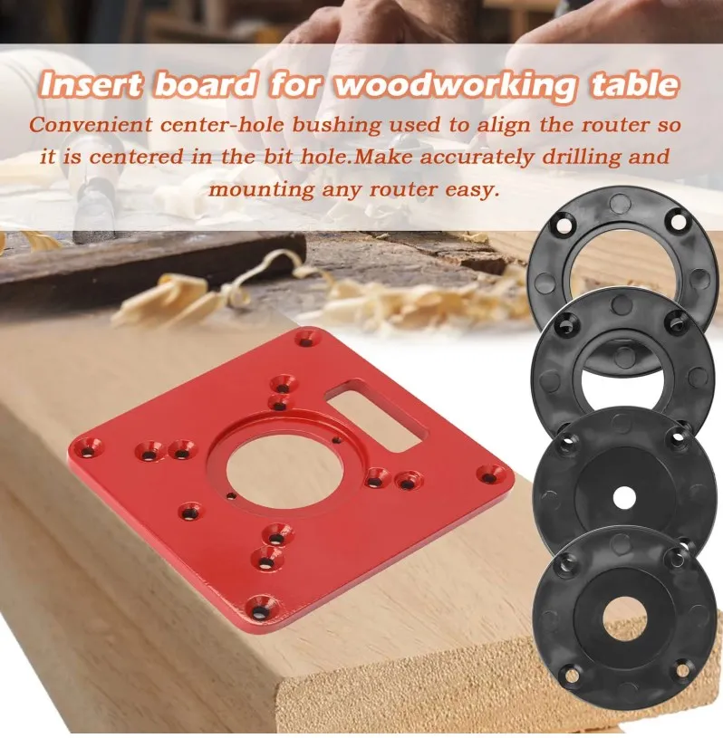 1pcs Aluminium Router Table Insert Plate Woodworking Trimmer Electric Wood Milling Flip Plate for DIY Working Benche carpentry