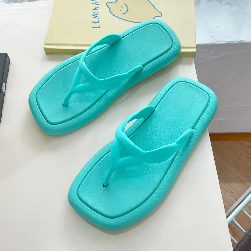 Zapatillas de punta abierta para mujer, chanclas informales de gelatina para playa, zapatillas de interior con plataforma, 2022