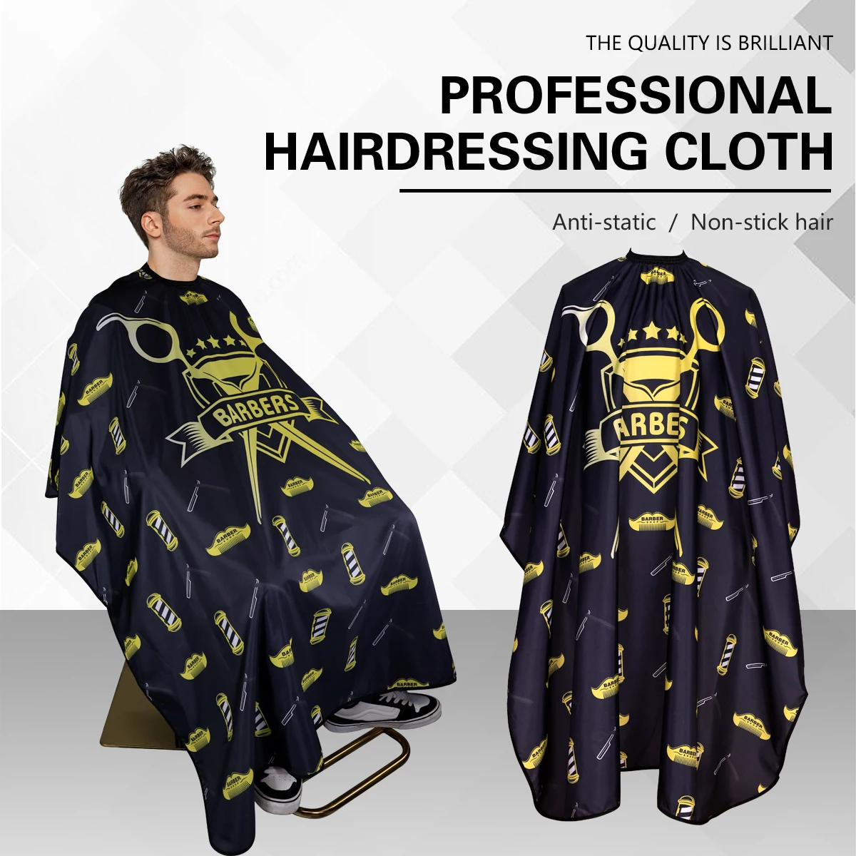 

Barber Apron Classics Hair Cape Antistatic Hair Profiling Hairdresser Hairdress Gown Salon Hair Cutting Tools