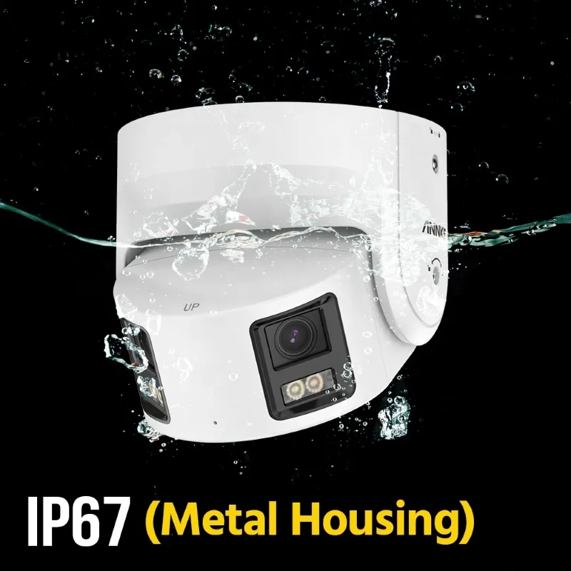 ANNKE 8MP 4K بانورامية AI AcuSense ColorVu POE IP كاميرا الأمن في الهواء الطلق IP67 مانعة لتسرب الماء CCTV دعم 2-Way الصوت