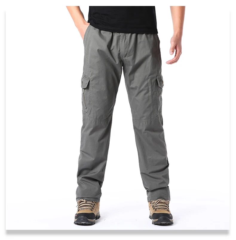 Plus Größe männer Cargo Hosen Casual Lose Multi Tasche Hohe Qualität Baumwolle Hosen Lange Hosen Herren Jogger Hosen 5XL 6XL – Detail 9