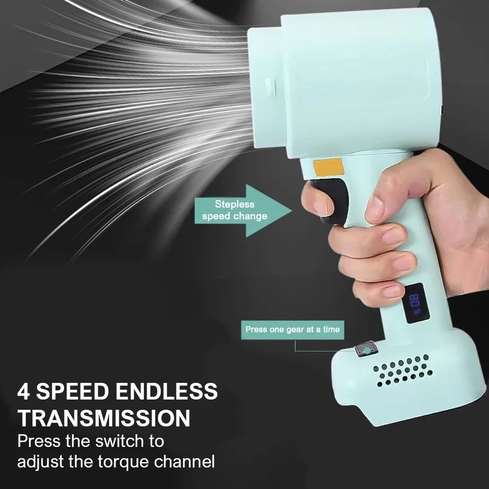 

Electric Goddess Cordless Violent Air Blower 1600g Thrust Brushless Car Dryer Dust Blowing Power Tool For Makita 21V Battery ﻿