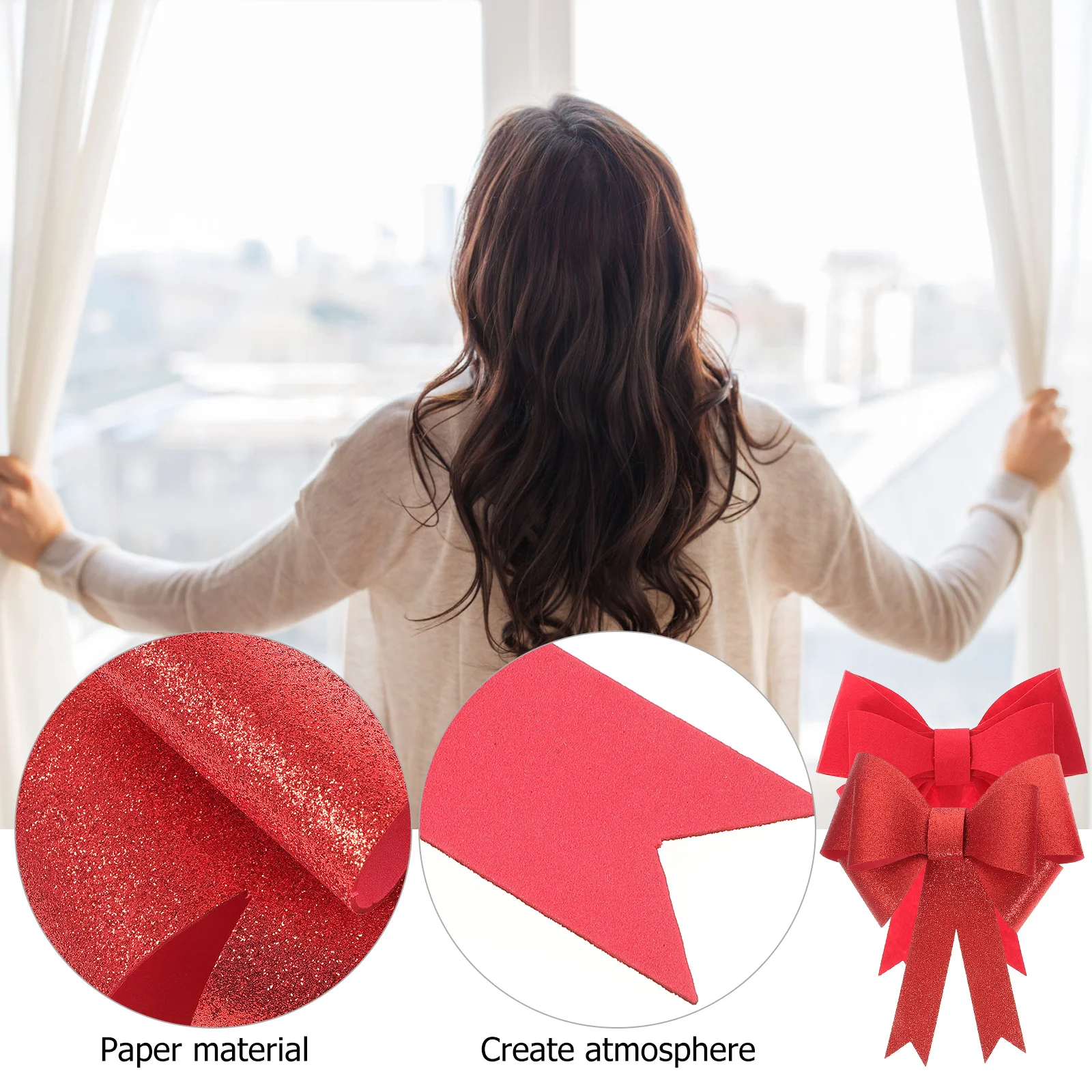 

2Pcs Curtain Ties Straps Decorative Bow Holdback for Window Panels Easy Install No Loss Design Home Office Bedroom Decor