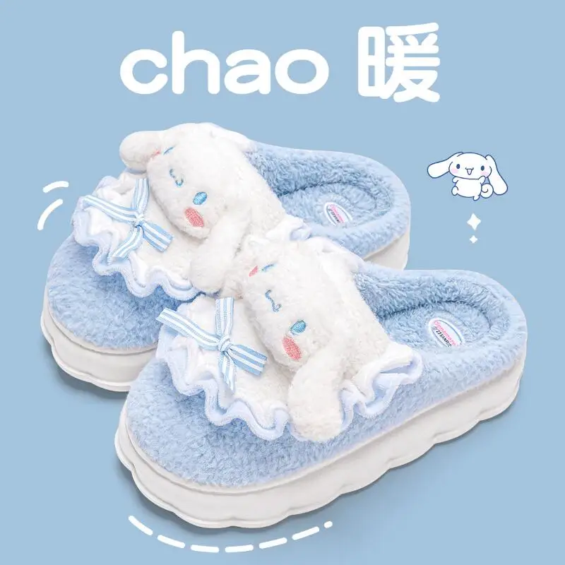 

Sanrio Girl Cinnamoroll Kawaii модные теплые хлопковые тапочки студенческие зимние аниме детские тапочки с героями мультфильмов Мао Мао новый стиль