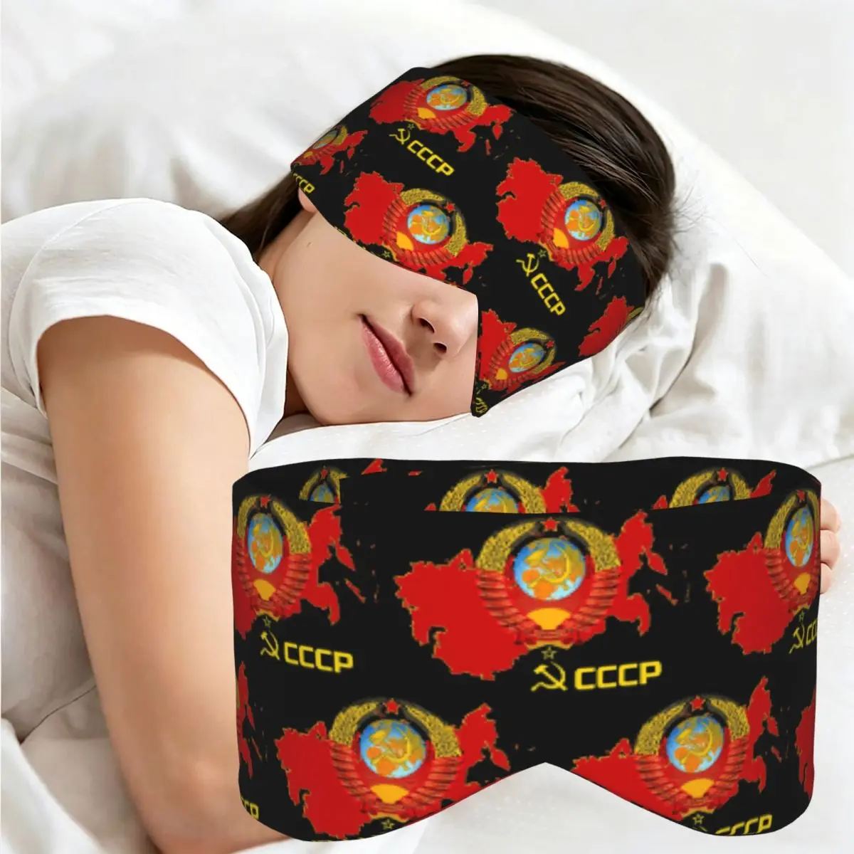 USSR Hammer And Sickle CCCP Russian Soviet Flag sleep eye mask Portable Eye Cover for Girls Boys Office Nap Eyeshade eyepatch