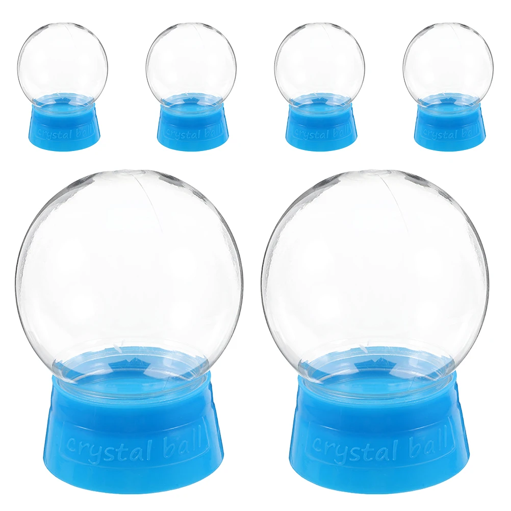6 шт. прозрачный пластиковый снежный шар 60 мм с синей основой для снежных шаров «сделай сам», рождественские украшения дома, снежный шар «сделай сам», многоразовый, 150 мл