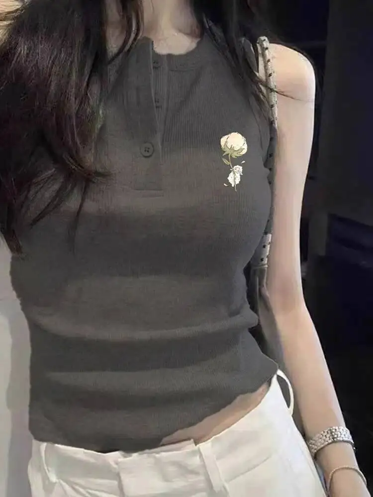 2026 Summer Women Wide Strap U Tank Top Slim Fit Figure Flattering Camisole Cover Armpit Fat Unique Design Sleeveless Inner Vest