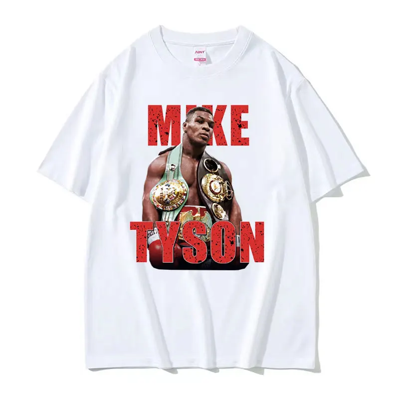 Boxing King Mike Tyson Graphic T Shirts Men\'s Fashion Vintage Oversized T-shirt Male 100% Cotton High Quality T Shirt Streetwear