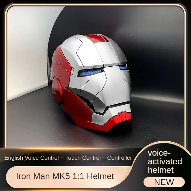 

Marvel Avengers Iron Man Helmet MK5 1:1 Electric Opening and Closing English Voice Control Role Playing Figure Children's Gift