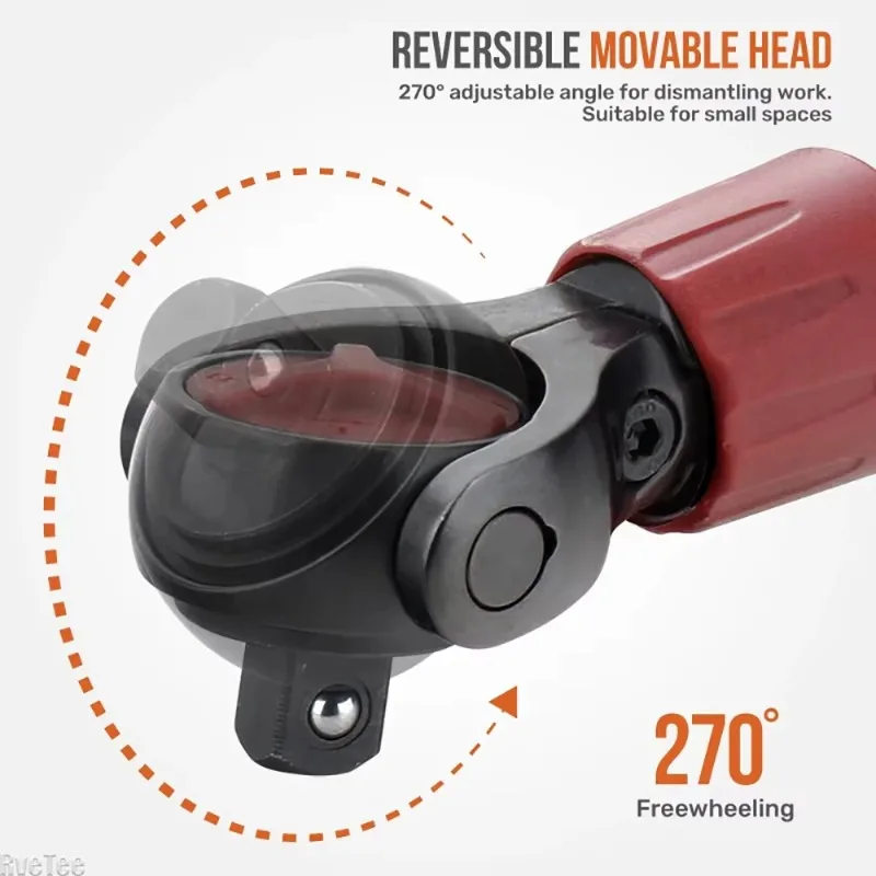 

Гибкий гаечный ключ-трещотка 3/8 дюйма, 72 зуба, стальная, с быстрым отсоединением, реверсивный, ручной инструмент для мастерской, для торцевых головок и шестигранников