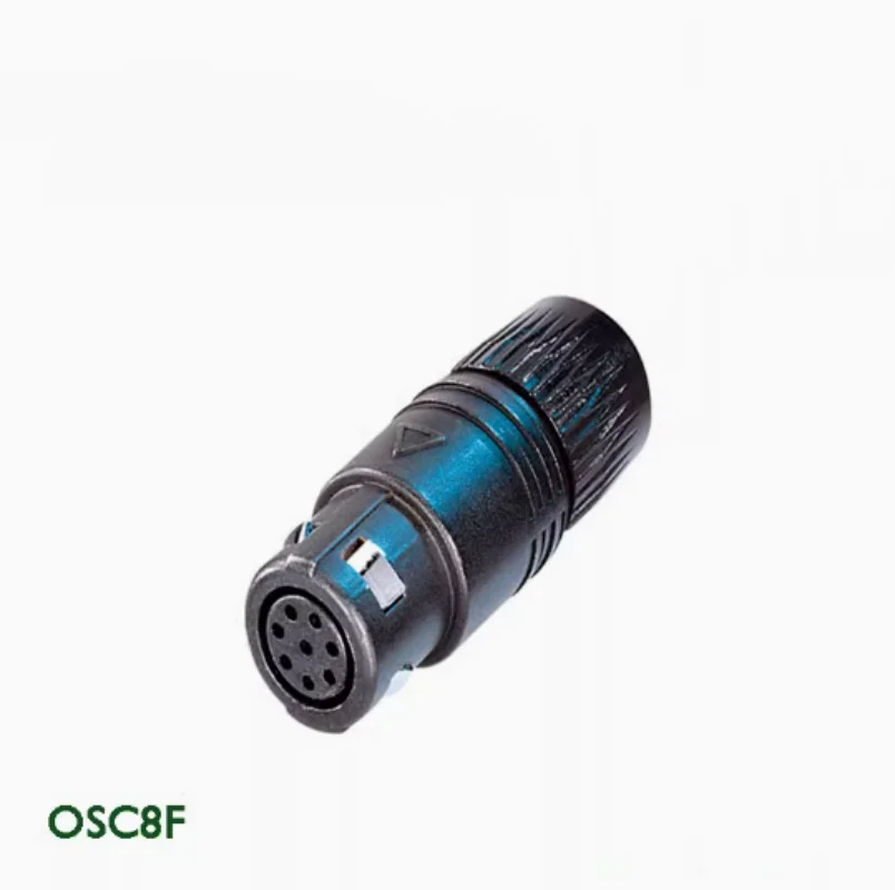 

OSC8F Black gold-plated eight core circular connector miniCON 8-core female plug aviation head