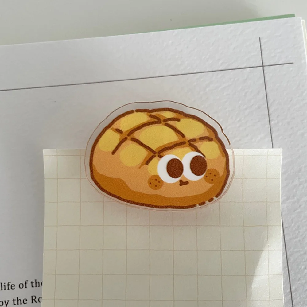 사무용품 빵 귀여운 PP 클립 종이 클립 장식 만화 메모 클립 아크릴 양면 아크릴 종이 클립 어린이