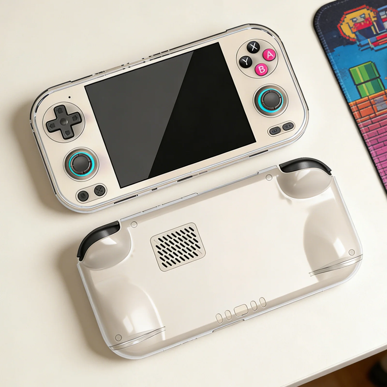 Ergonomic Skin Sleeve Shockproof Anti-Scratch Protective Skin Case Transparent Anti-drop for Anbernic RG 476H Game Console
