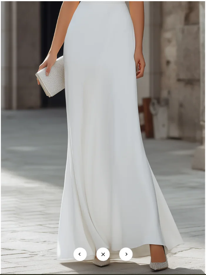 Maßgeschneidertes Schlichtes Weißes Hochgeschlossenes Ärmelloses Formelles Partykleid für Damen A-Linie Knöchellang Abendkleid Ballkleid 2026 Neu