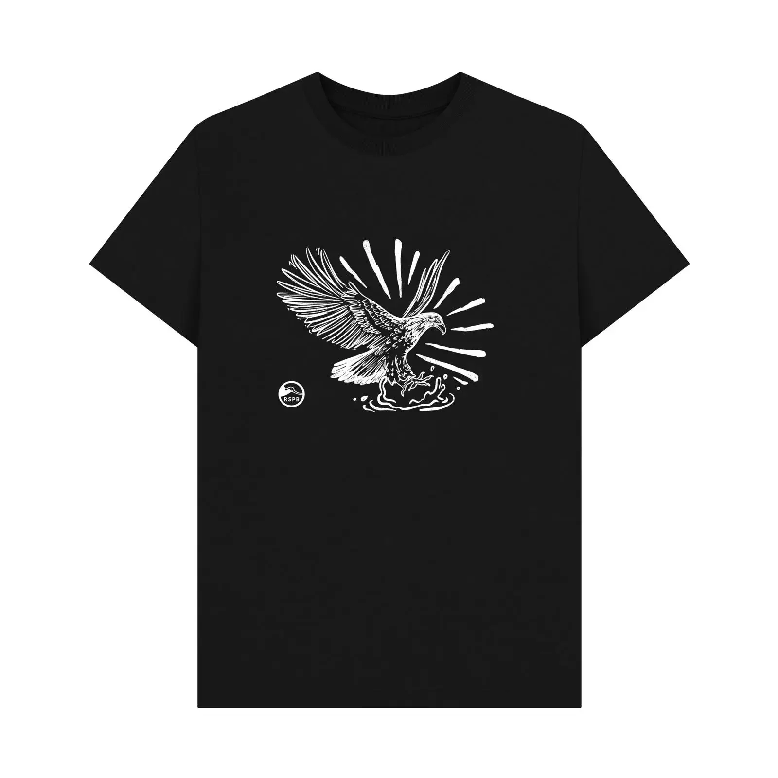 Black White Tailed Eagle T shirt vintage Washed Top For Everyday Wear Slightly streetwear graphic fashion Stylish