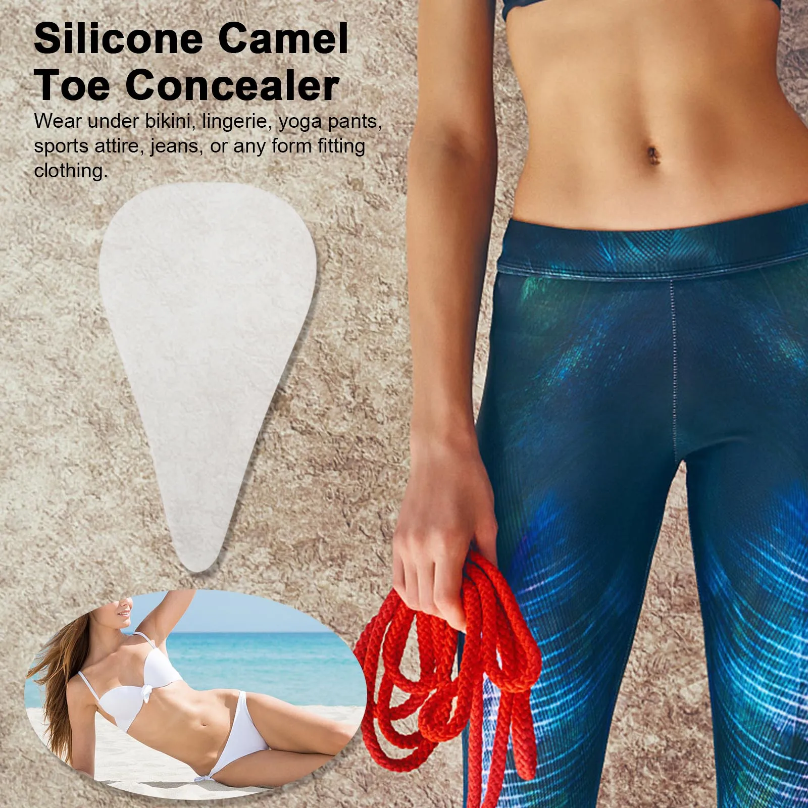 Silicone Camel Toe Reusable Traceless Invisible Pad Insert Adhesive Privacy Women Leggings Swimwear Waterproof Cover Pad