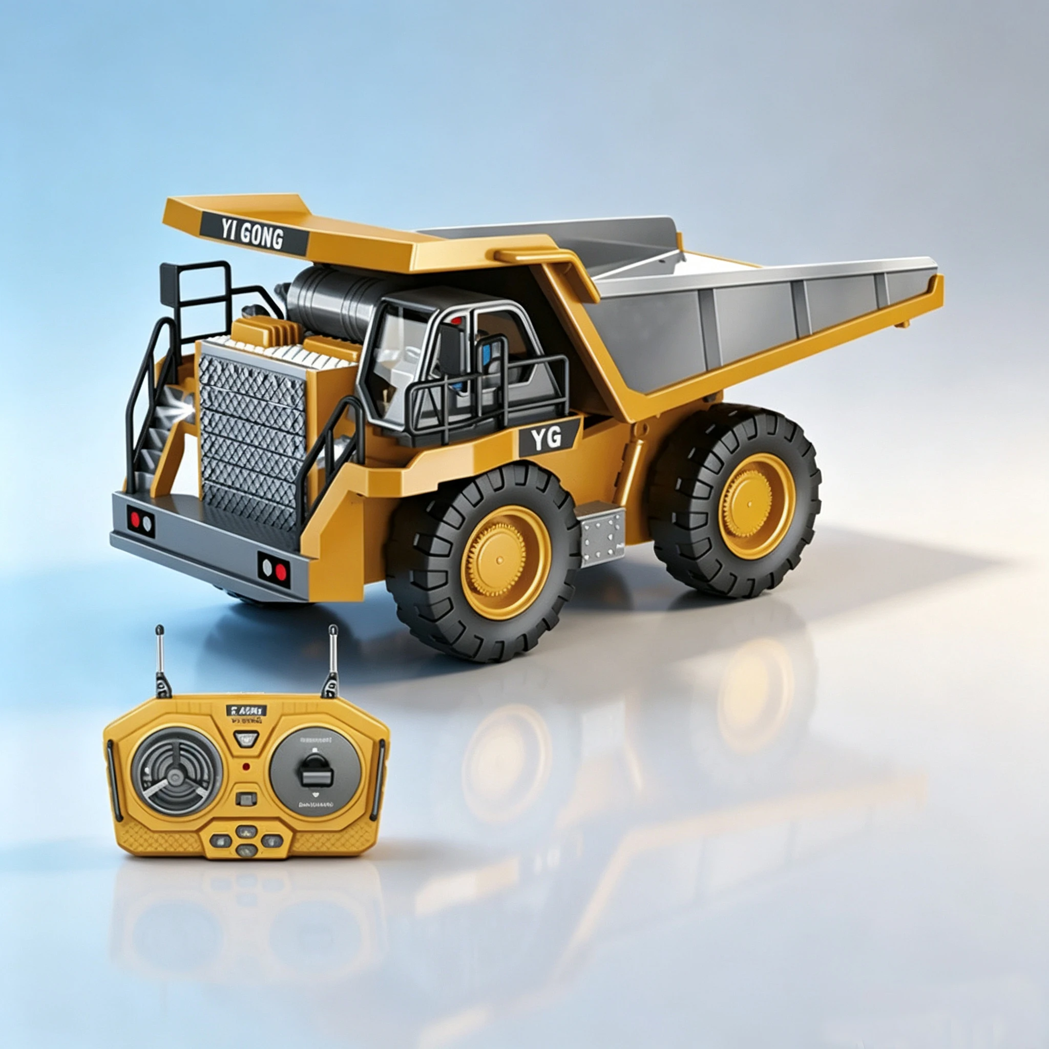 Long-Distance Engineering Vehicle Toy with Light & Sound Effects，9-Channel 2.4G Remote Control Dump Truck