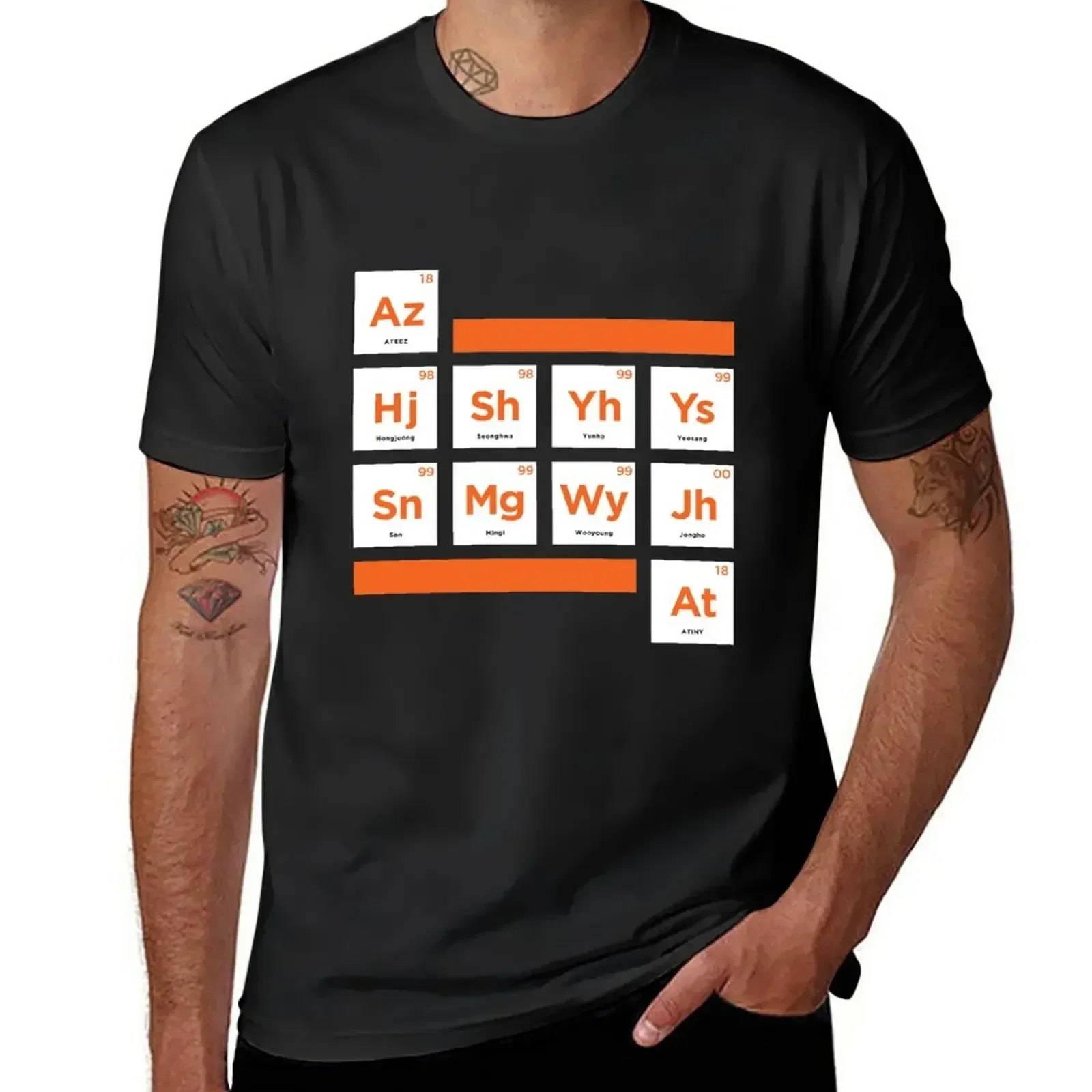 ATEEZ - Periodic Table T-Shirt shirts graphic tees for a boy Men's t-shirt
