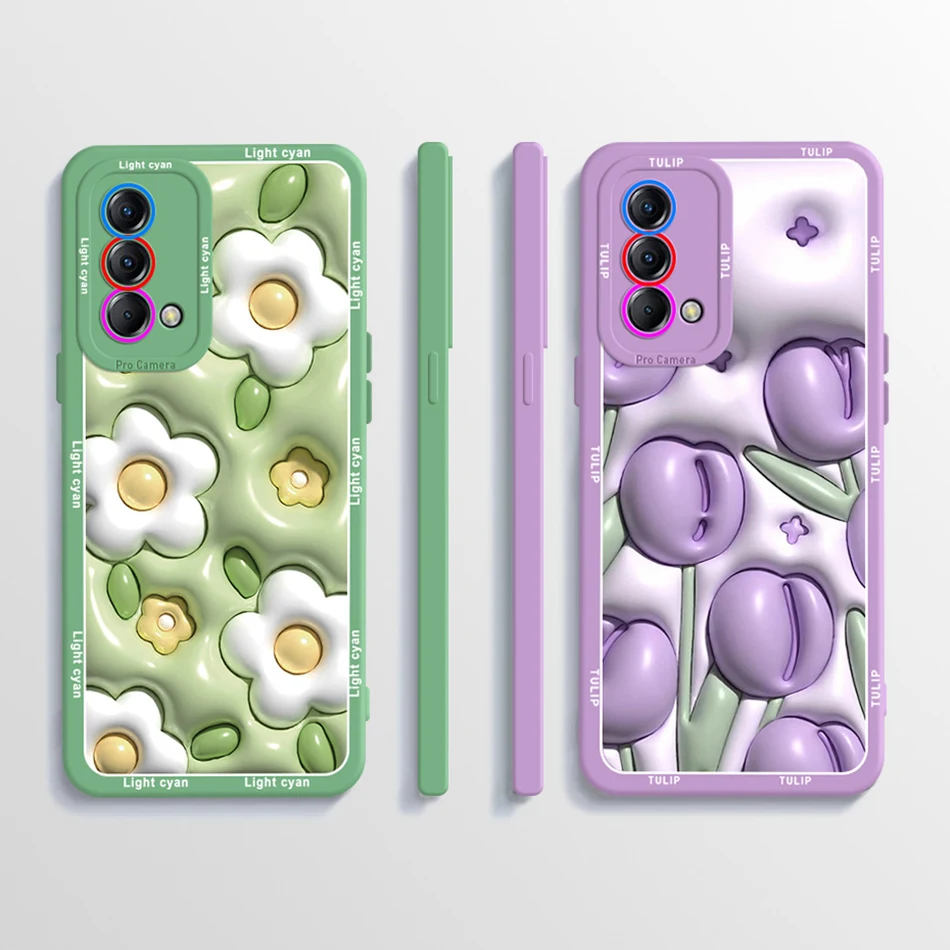 For Cover Realme GT Master Case RMX3363 Fashion Flower Matte TPU Soft Back Cover For OPPO Realme GT Master Edition Capas Fundas