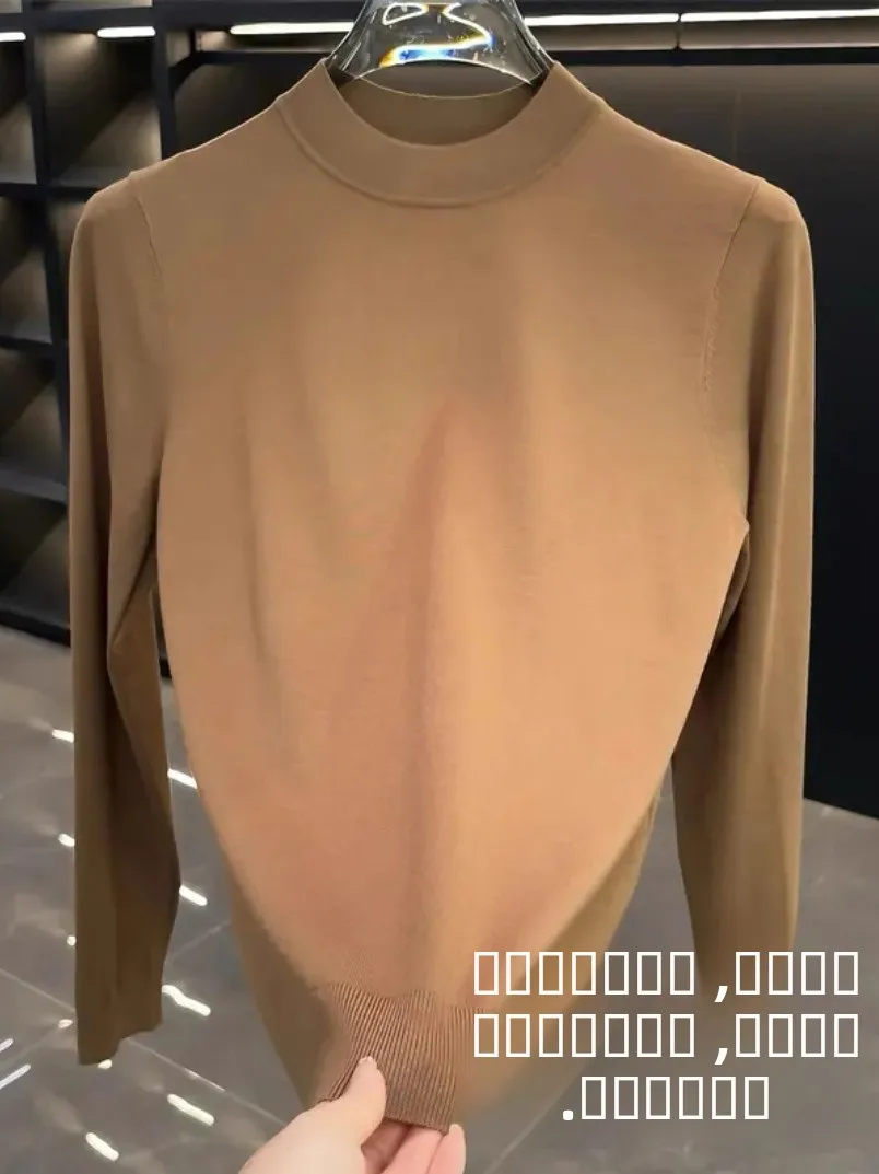 

Comfortable Knitted Base irt for Men Sli Versatile Cool Autumn Winter New Arrival M Skin-friendly Quali Trendy Bas...