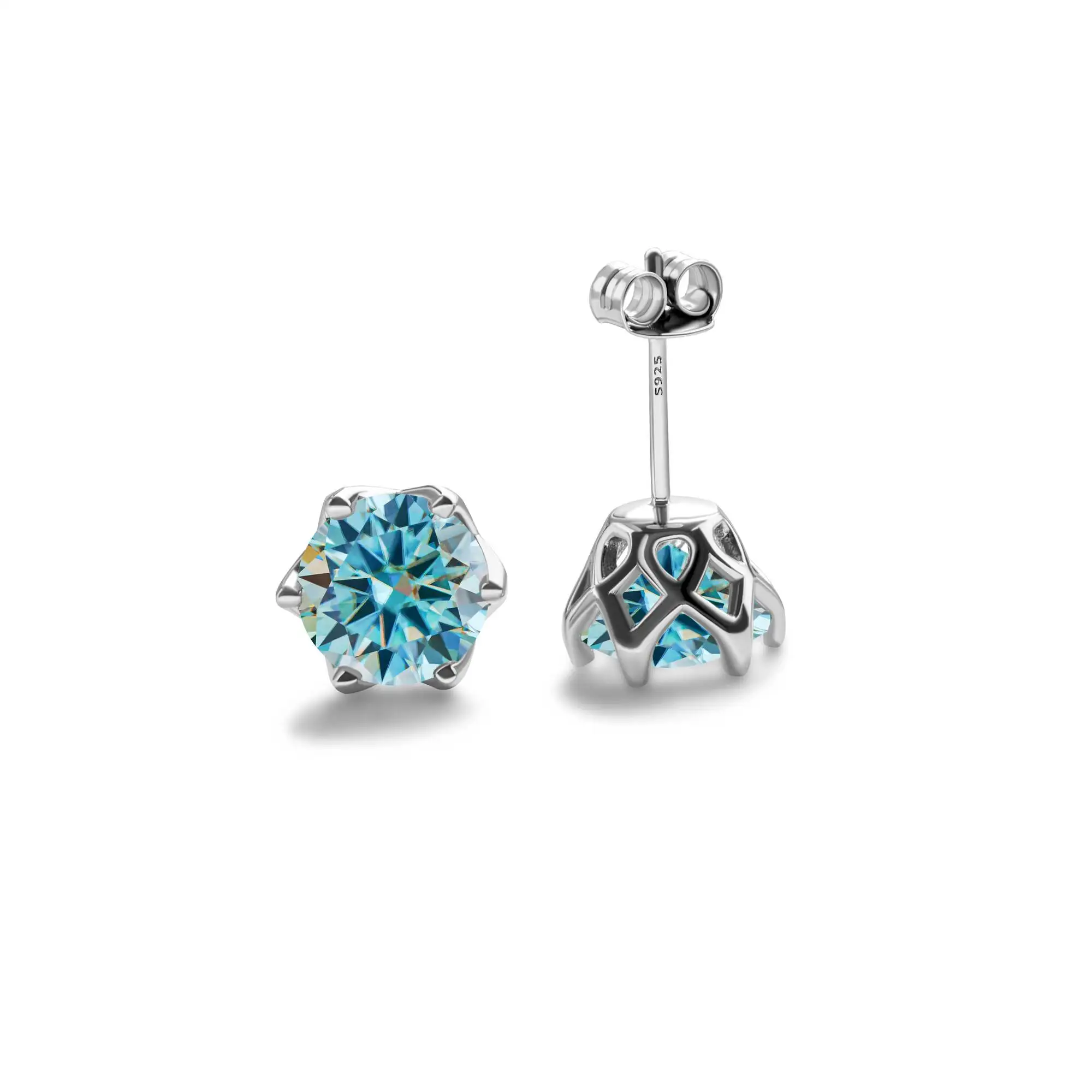 925 Sterling Silber Moissan ite Ohrringe für Frauen mit super funkelnden zertifizierten Labor Moissan ite Diamant weiblichen edlen Schmuck Geschenk – Detail 17