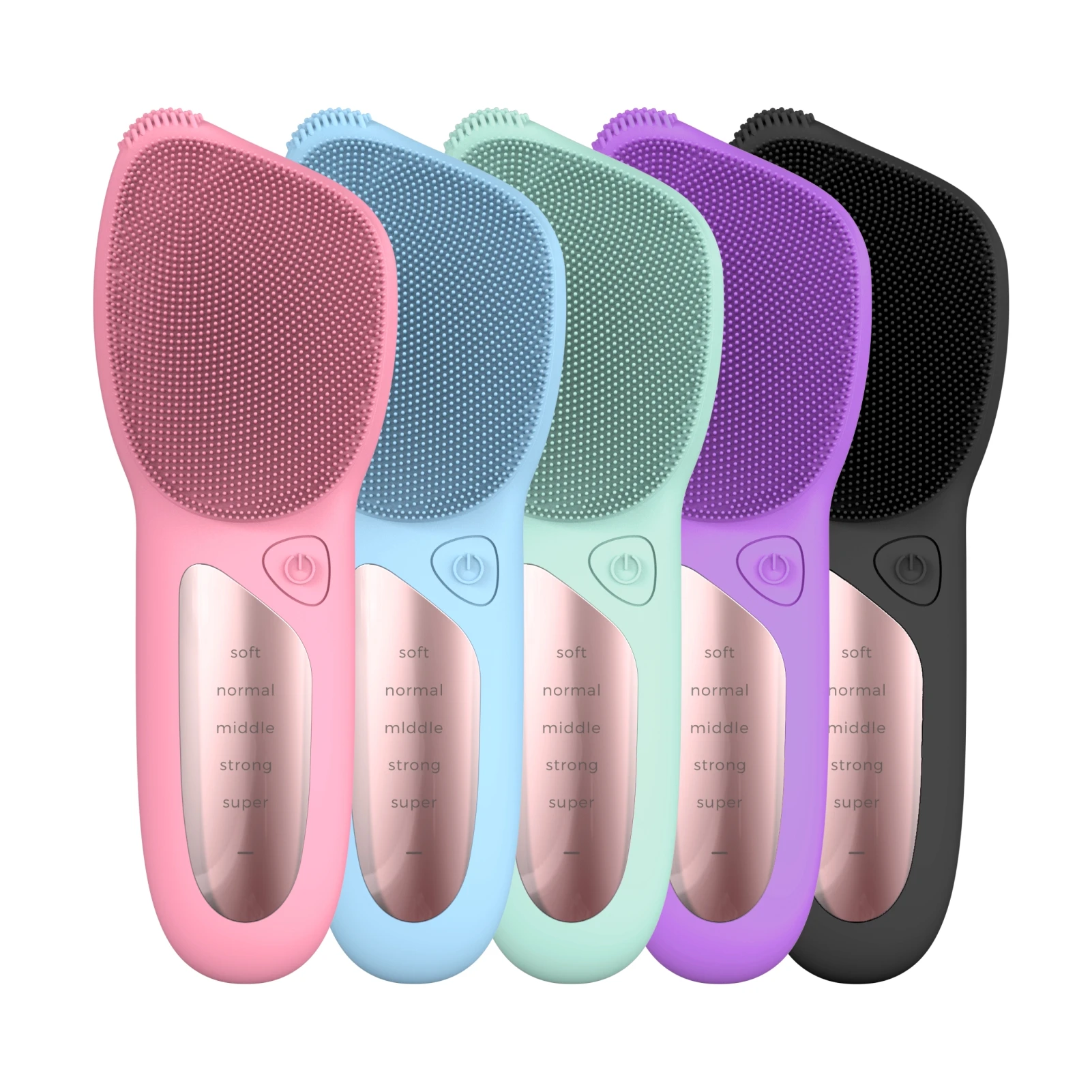 USB-Rechargeable Portable Silicone Facial Cleansing Device Exfoliation Function Waterproof Home Spa Use Safe Face Pore Cleaner