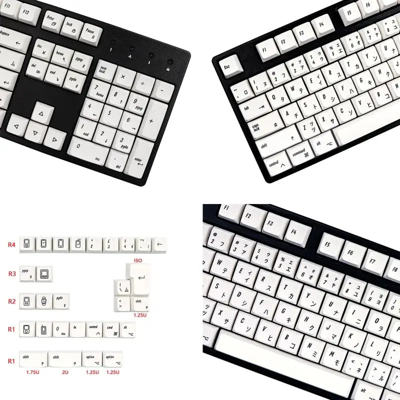 LX0B MDA Dye Sublimation PBT Keycap Mac-Style Untuk Cherry MX SwitchMechanical Keyboard
