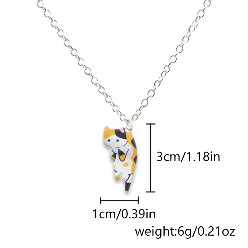 Neue Trendy Nette Katze Anhänger Halskette für Frauen Männer Exquisite Emaille Cartoon Kätzchen Halskette Partei Schmuck Zubehör Geschenke – Detail 3