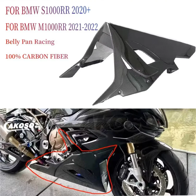 For BMW S1000RR 2019 2020 2021 2022 M1000RR 2021 2022 Modified Carbon Fiber Lower Diffuser Large Surround Belly Pan Racing