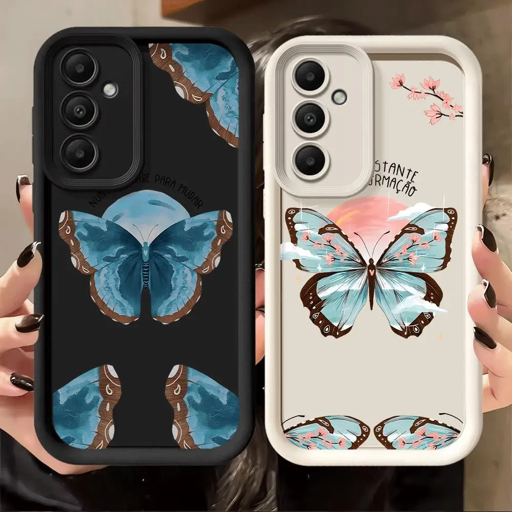 Phone Cover Case for Samsung Galaxy A12 A13 A34 A51 A73 A15 A16 A26 A32 A53 A54 A35 A36 A71 A72 A23 A56 Creative Butterfly Art