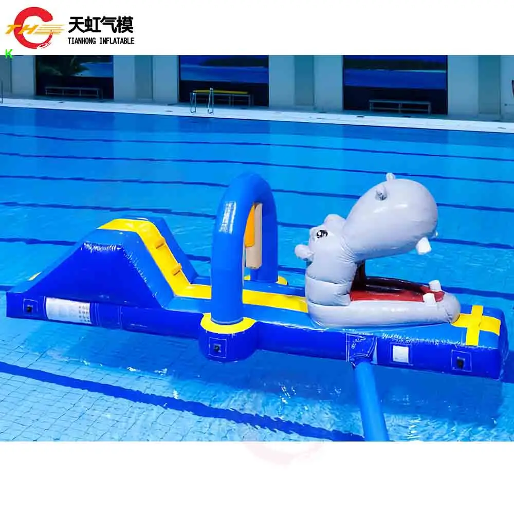 Livraison rapide gonflables piscine d'eau Crocodile obstacle cours de course Air serré flottant toboggan course toboggan humide