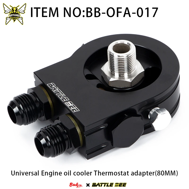 

BATTLEBEE Oil Cooler Filter Sandwich Plate Adapter Spin-on Oil Filter And Filter Pad On Engine Block Billet Aluminum BB-OFA-017