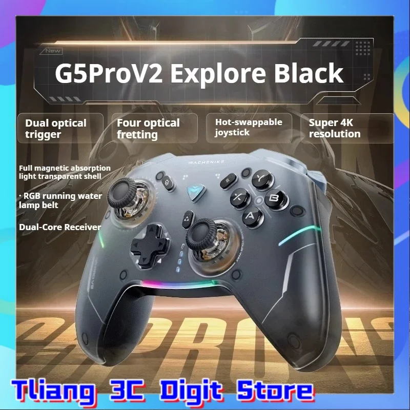 

Machanike G5prov2 Трехрежимный оптический игровой геймпад с одной кнопкой Wake Up Ns Hot Plug Hall Rocker Поддержка переключателя компьютера Паровой телефон