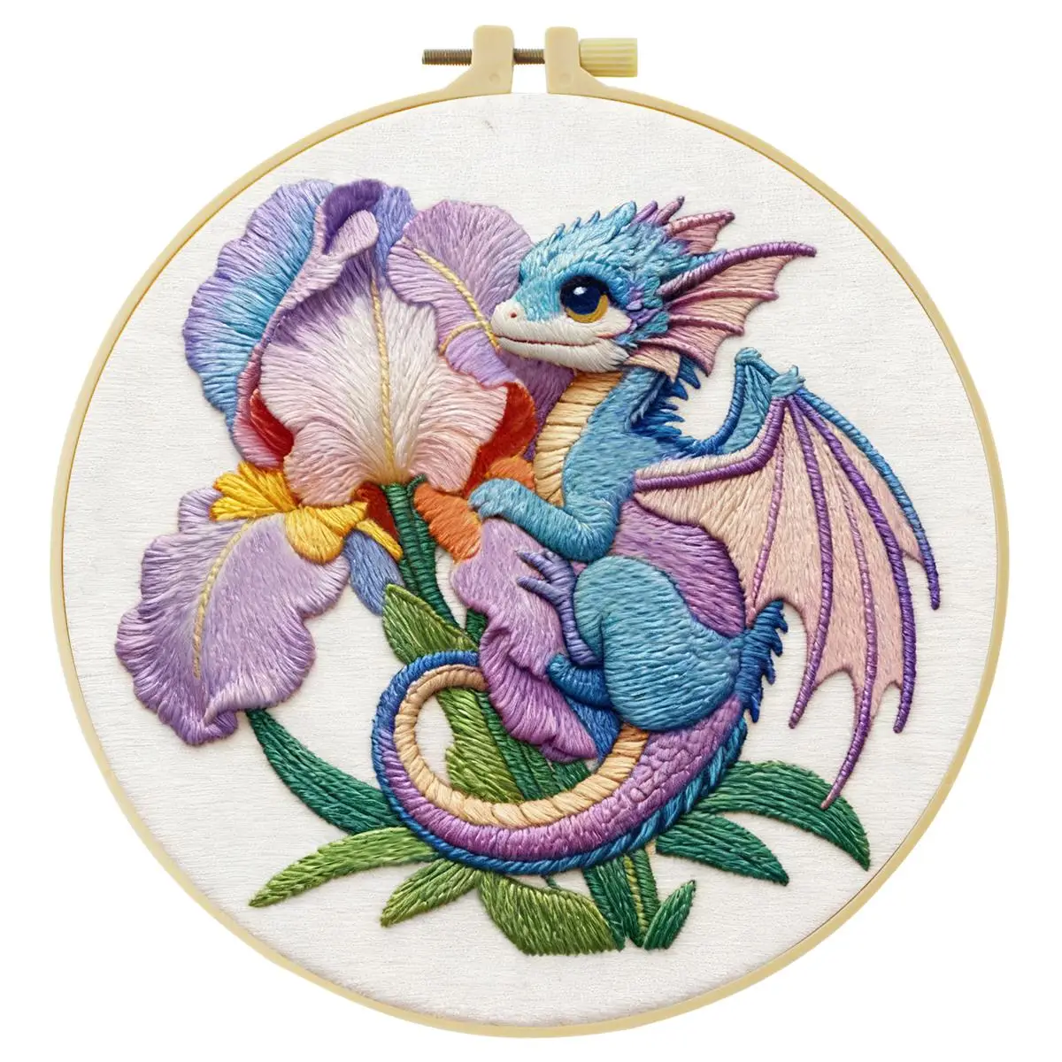 1 Stück 20X20CM/15X15CM 7,87/6,3 Zoll Drachen-Stickerei-Starter-Kit DIY-Kit DIY-Stickerei-Set für Anfänger – Detail 3