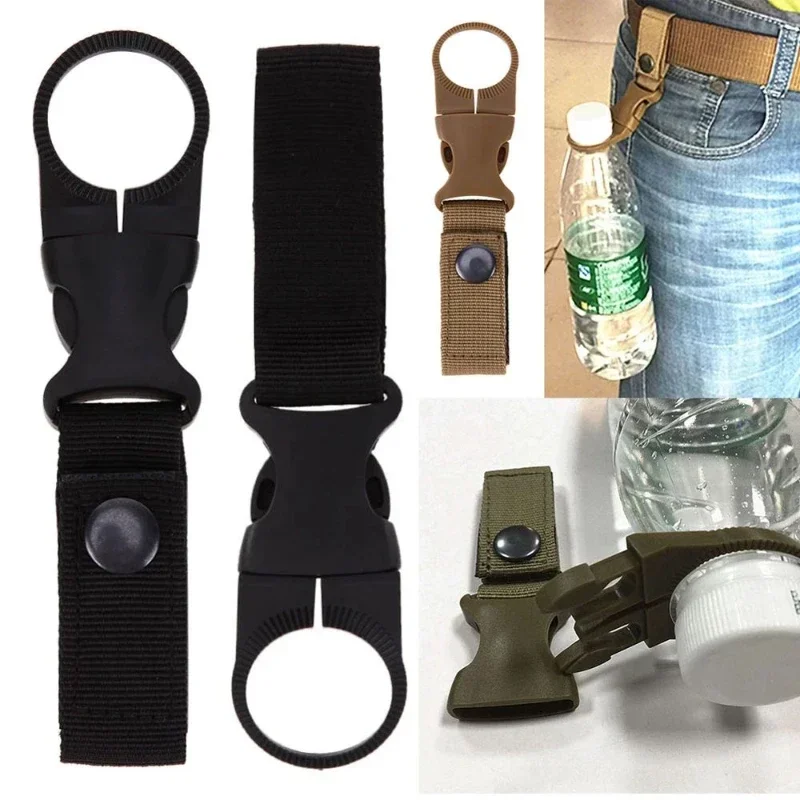 

Military Nylon Webbing Buckle Hook Water Bottle Holder Clip EDC Climb Carabiner Belt Backpack Hanger Camp