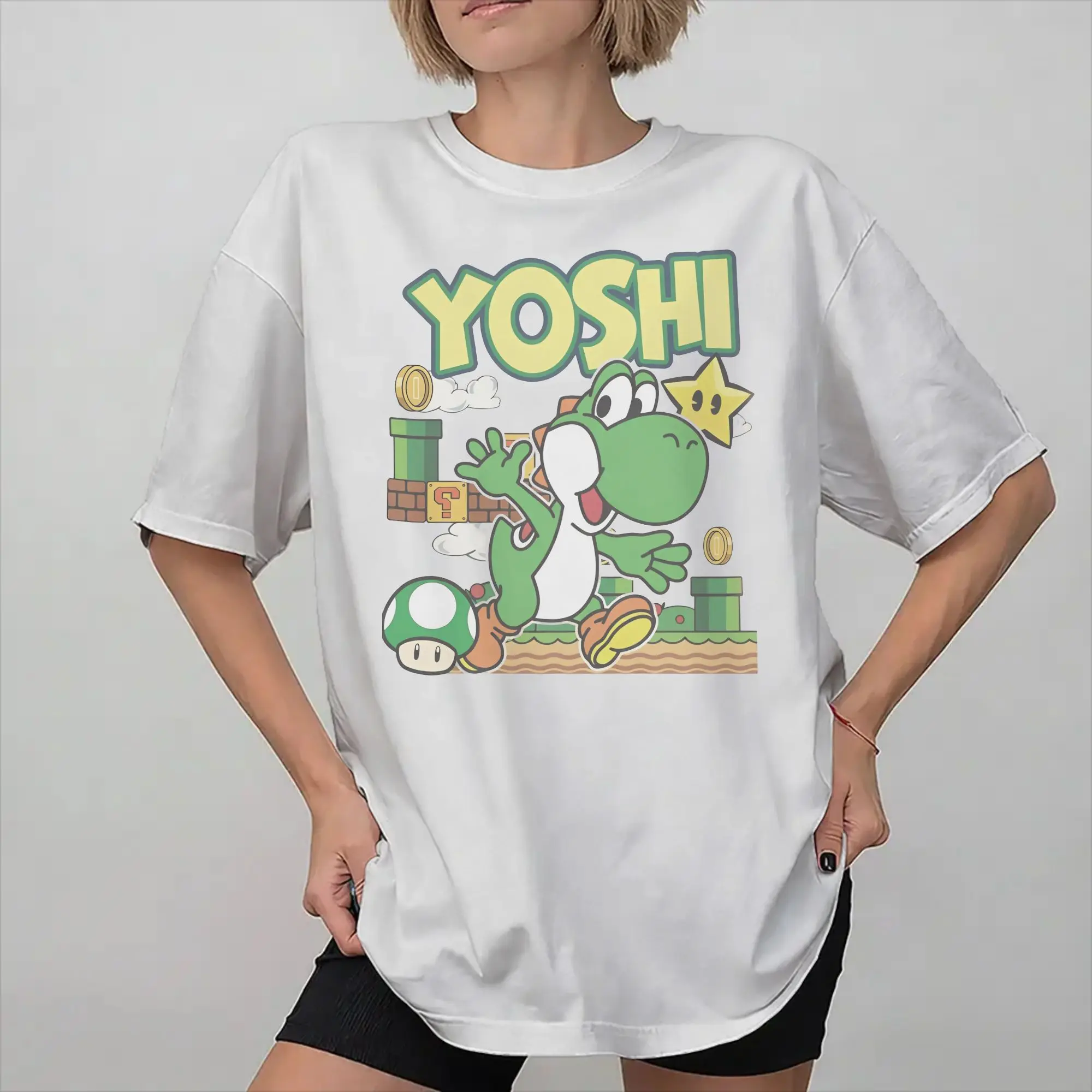

Marioes characters yoshi Apparel Unisex T Shirt Pure Cotton Tee Graphic T-shirt Clothes