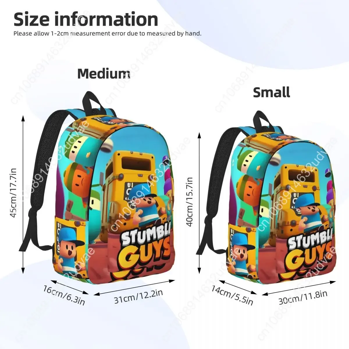 Stumbleguys Funny Game Backpack for Boy Girl Kids Student School Bookbag Gaming Daypack Kindergarten Primary Bag Sports