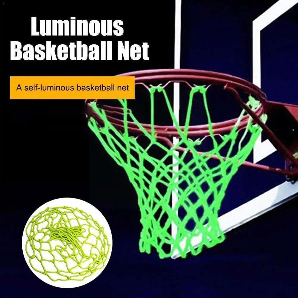 Luminous Basketball Net Green Fluorescent Sports Net Basketball Net Self-luminous Adult Basketball Children\'s X9O8