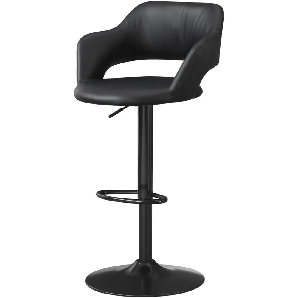 

djustable Bar Stool with Hollow Back and Arms, Modern PU Leather Swivel Barstoolng Room