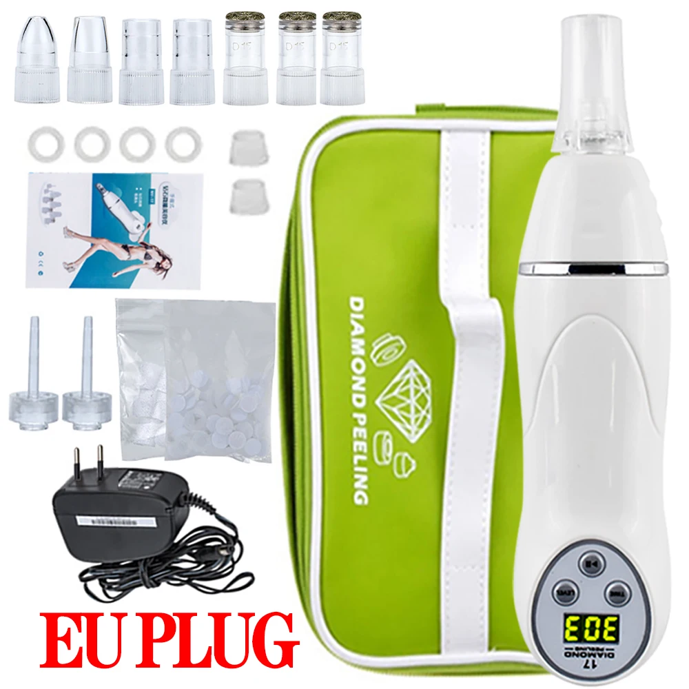 3 Level Adjustable Diamond Microdermabrasion Machine Vacuum Pore Cleansing Blackhead Acne Remover Facial Peeling Skin EU US Plug